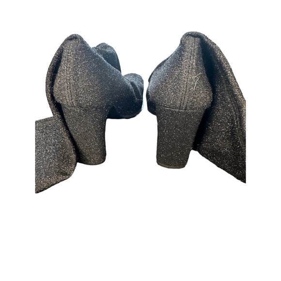 Pedro Garcia Boots Black Silver Metallic Square Toe Date Night Sock Boot Size‎ 7 - Picture 5 of 9